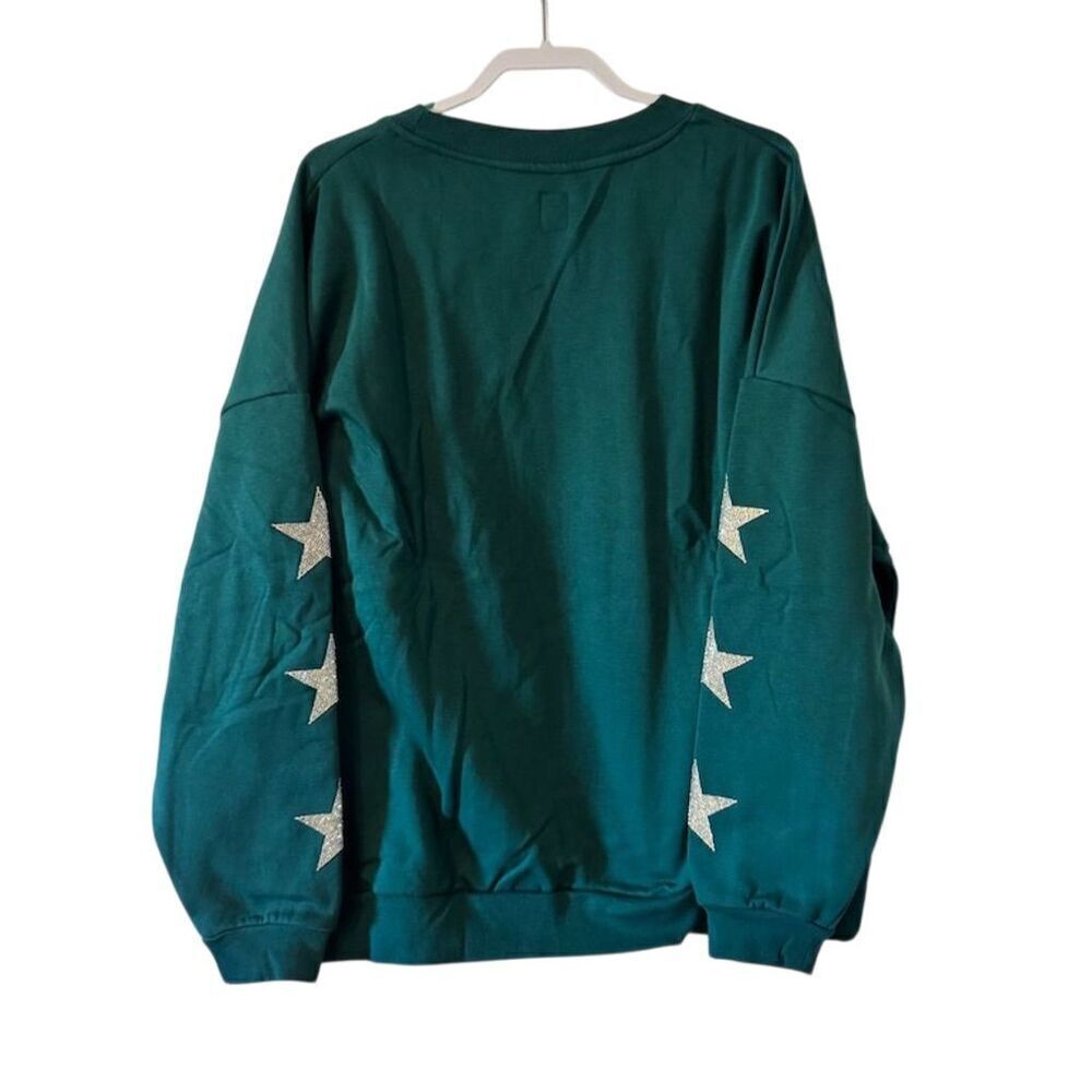 Green Bay Packers NFL Women's Rhinestone Star Sleeve Sweatshirt Green Size Large - Picture 8 of 16